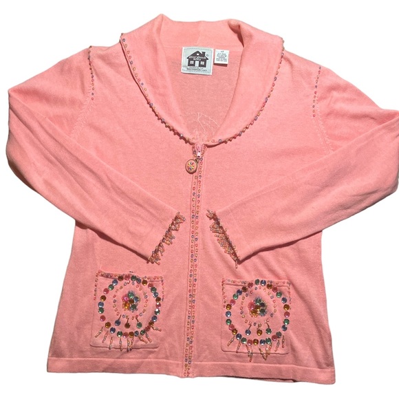 Pink Cardigan Sweater - Picture 1 of 14